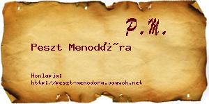 Peszt Menodóra névjegykártya